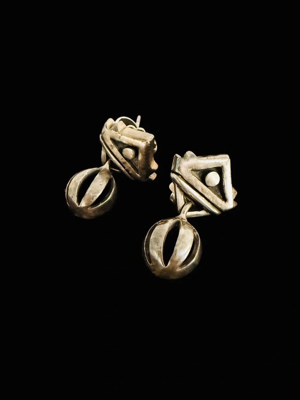 Custom Sterling Silver Geometric Earrings - Picture 1 of 3